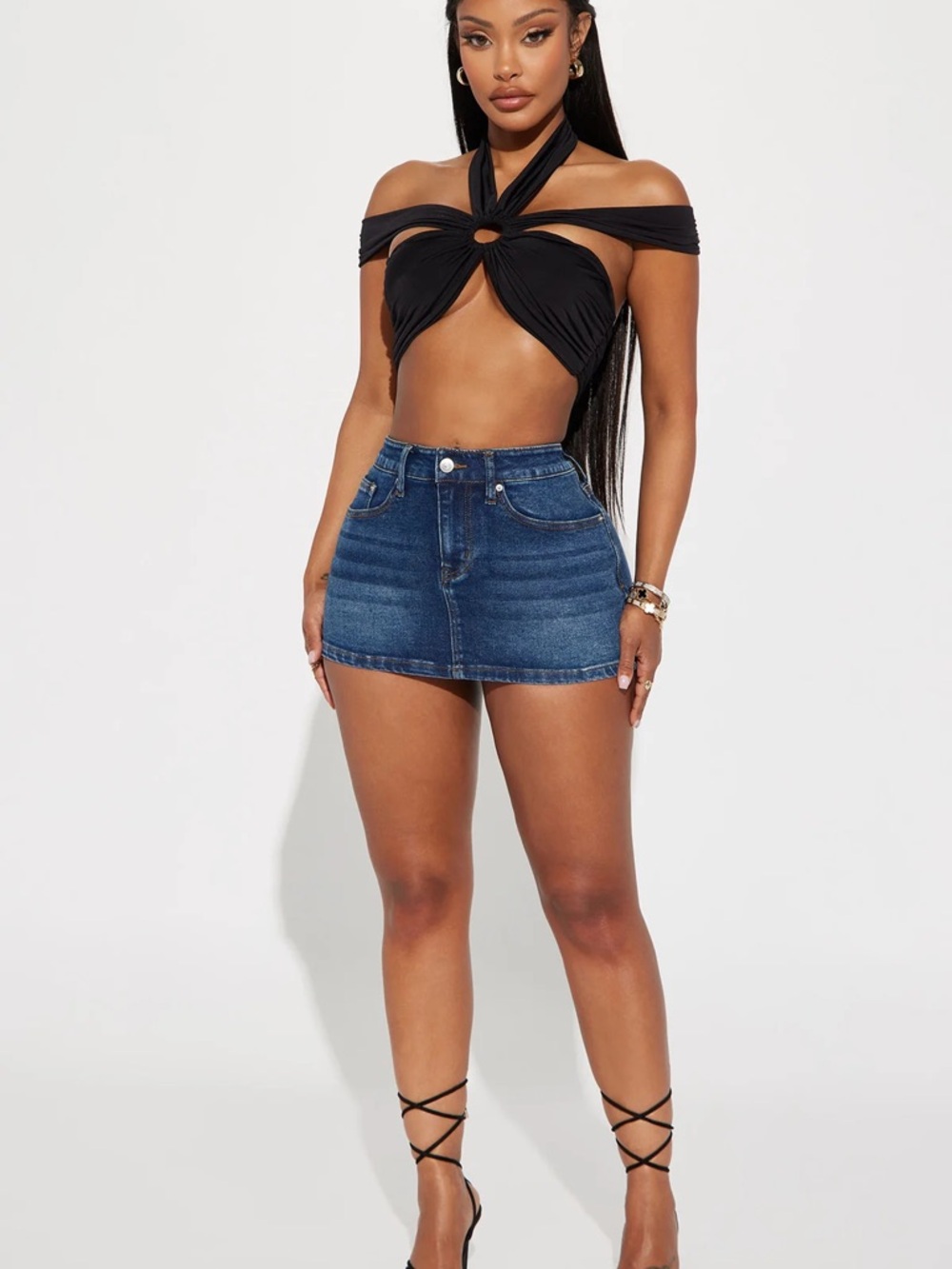 Dark Wash Denim Mini Skirt
